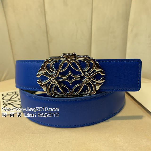 LOEWE女士皮帶 羅意威經典銅扣手掌紋雙面牛皮腰帶  jjp1804
